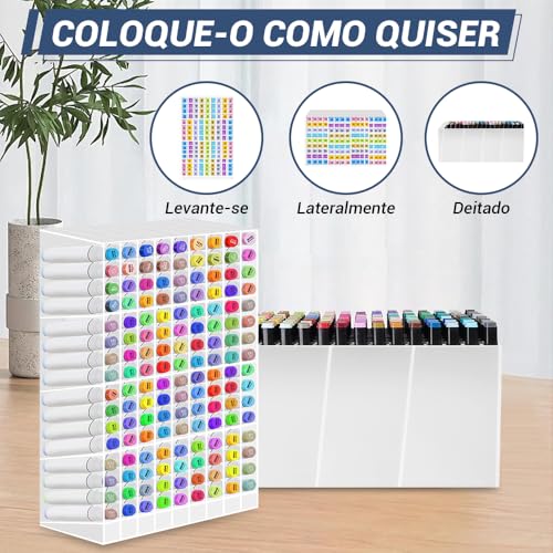 Organizador de Canetas de Acrílico, Organizador de Caneta Touch, Organizador de Marcadores, Organizador de Marcadores de Acrílico para Marcador