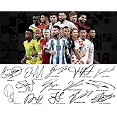 Ikonic Fotohaus Lionel Messi Benzema Neymar Vinicius Jr Haaland Mbappe Soccer Superstars Signed Photo Autograph Print Wall Art Home Decor