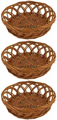 Devan Handicrafts Bamboo Storage Basket (Brown, Pack of 3)