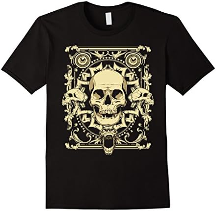 Mens Screaming Skulls Tattoo Style T-Shirt 3XL Black