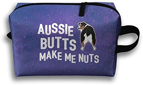 Aussie Butts Make Me Nuts Portable Multifunction Large Travel Cosmetic Pouch Bag Makeup Bag