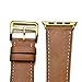 AWSTECH 38mm Luxury Genuine Leather Extra-Long Double Tour Band Strap Bracelet Replacement Watch Band With Adapter Clasp for for Apple Watch Series 1 Series 2 Brown