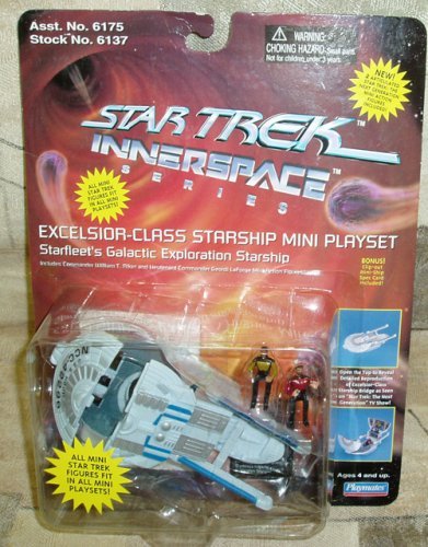 Star Trek Excelsior Class Starship Mini Playset w/ Riker & LaForge Innerspace Series