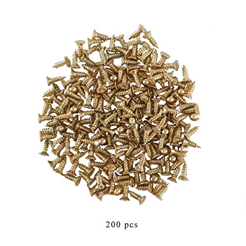 Dayree 50pcs Mini Metal Hinges Light Cabinet Drawer Butt Hinges Connectors for Gift Box Cosmetic Case Dollhouse Furniture with 200 Pieces Replacement Screws 0.6 x 0.7 inch Brass - Thumbnail 3