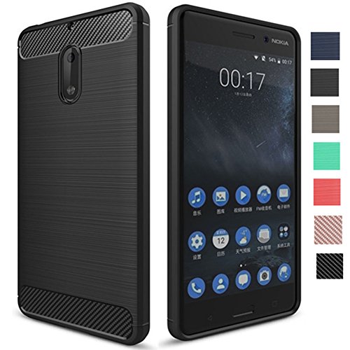 Nokia 6 Case, Dretal [Shock Resistant] Flexible Soft TPU Brushed Anti-fingerprint Full-body Protecti