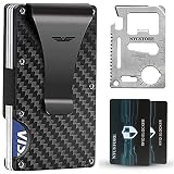 Carbon Fiber Slim Wallet | RFID Minimalist Wallet | Carbon Fiber Money Clip | Card Holder Wallet for Men and Women | Fiber Wallets | Slim Wallet | Cash Money Clip | 2018 New Version