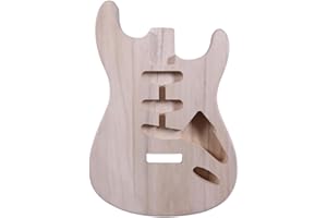 ModouString Electric Guitar Body Blank for Customization- Unfinished ST Style Paulownia Guitar Body for Luthiers, Soild Wood Lightweight