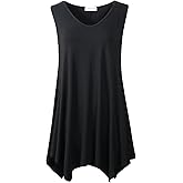 LARACE Plus Size Tank Tops for Women V Neck T Shirts Summer Sleeveless Tunic Tops Loose Fit Flowy Blouse