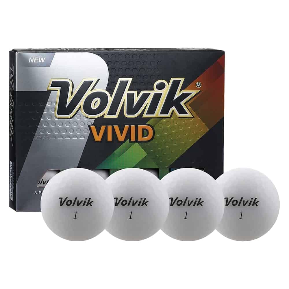 Volvik Vivid Golf Balls: Matte White, Dozen