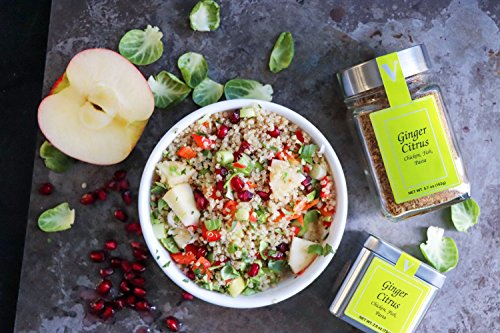 Lemon Love Collection - GINGER CITRUS, ZESTY LEMON, AND NO SALT LEMON PEPPER. For seasoning chicken, shrimp, fish, salads, and vegetables. VICTORIA TAYLOR'S BY VICTORIA GOURMET.
