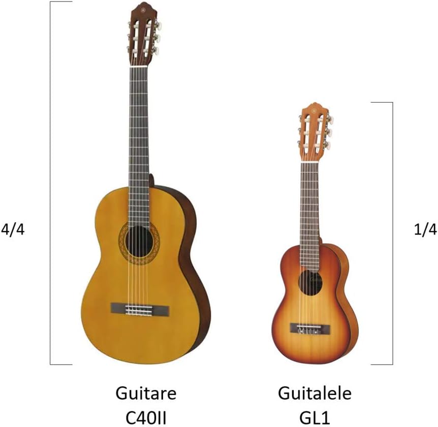 Yamaha Acoustic Guitalele, GL1 - A hybrid between guitar and ukulele (70 cm) with 6 Nylon Strings and Fitted Yamaha Gigbag - Tobacco Brown Sunburst - Image 3