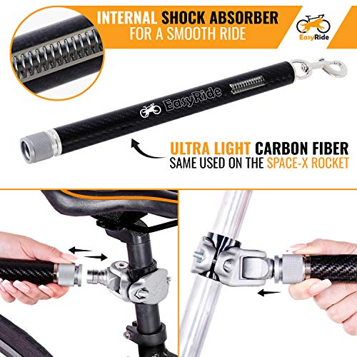 MALABI EasyRide Dog Bike Leash Set - Patent Pending Rotating with Shock Absorbers and Quick Attach Mechanism | Carbon Fiber | Hands-Free, Detachable, Adjustable Leash for The Smoothest Ride - Thumbnail 2