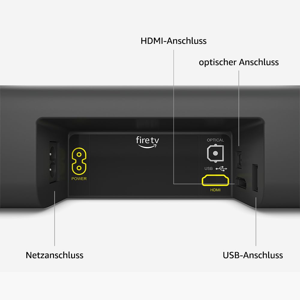 Amazon Fire TV Soundbar, 2.0-Lautsprecher mit DTS Virtual:X und Dolby Audio sowie Bluetooth-Unterstützung 5