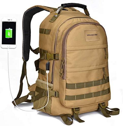 Military Army Tactical Hunting Backpack for Men, Outdoor molle bag Camo Hiking Rucksack, USB Charging Port