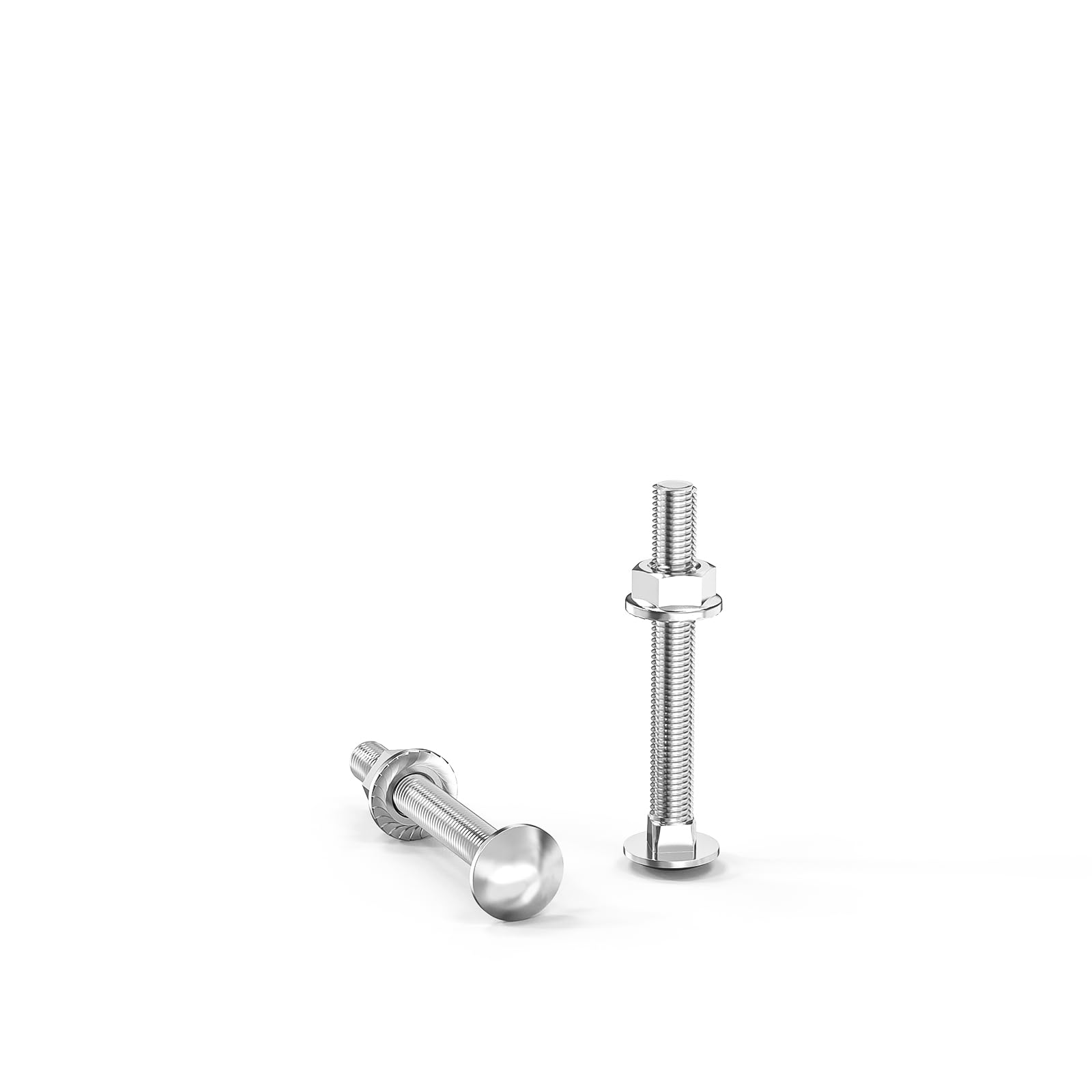 ORTAVA Carriage Bolts M5 x 40 Galvanised DIN 603 (Pack of 20), with Hex Flange Nut, Carbon Steel, Half Round Head Square Carriage Bolts