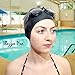 Bezzee-Pro Swim Cap Unisex Adult Men Women Waterproof Oversized Silicone Swimming caps with Earplugs and Nose Clips, Black