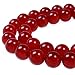 PLTbeads Smooth Round Shape Natural Gemstone Loose Beads for 1 Strand per Bag Approxi 15.5 inch 48-50pcsJewelry Making (8mm, Red Carnelian)