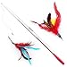 Peroom Cat Feather Toy, Cat Toy Wand Sold, 12 pcs Retractable Interactive Cat Teaser Wand Toy Set, Included 2 Wands & 10 Refills Feathers
