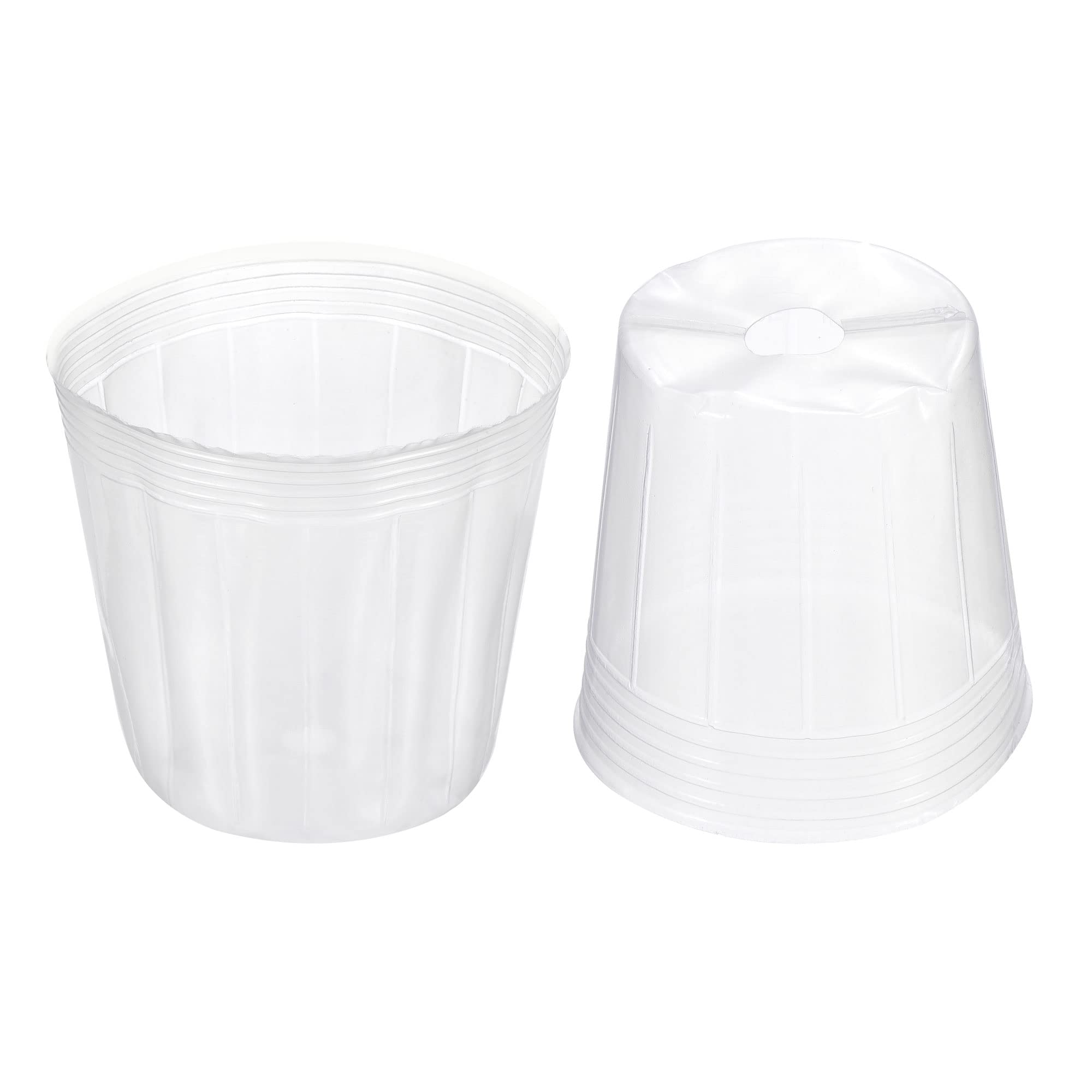 PATIKIL 6.5 Inch Plastic Plant Nursery Pots, 10 Pack Flower Starting Container for Indoor Outdoor, Clear