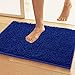 Vdomus Bathroom Rug - Shower Mat Non Slip & Absorbent Quick Drying Bath Mat - Easy to Clean Large Size Bath Rugs for Bathroom - Washable Microfiber Bath Mat - Soft Shaggy Shower Mat - Dark Blue