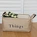 LOVOUS Vintage Eco-friendly Jute Linen Square Storage Bin for Organizing Toys Clothing Books Gift Baskets (Large 15.7