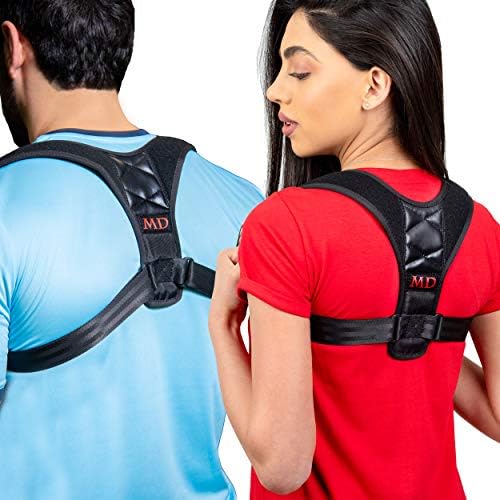 Posture Corrector for Men and Women |Includes Exercise Band and Underarm Pads | Breathable and Stretchable | Invisible Upper Back Straightener Brace for Clavicle Support