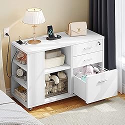 YITAHOME File Cabinet with Charging Station, Mobile