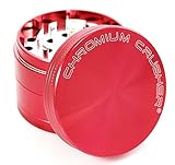 Chromium Crusher 2.5 Inch 4 Piece Tobacco Spice Herb Grinder - Pick Your Color (Red)…