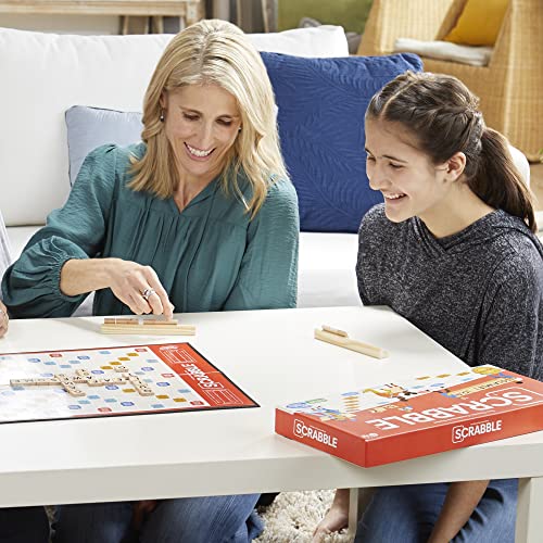 Hasbro Gaming Scrabble Board Game, Classic Word Games for Kids Ages 8 and Up, Fun Family Game for 2-4 Players, The Classic Crossword Game