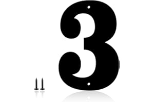 MONLYEY 5 Inch Metal Modern House Numbers, House Address Letters and Numbers for Outside Signs - Metal Letters Door Numbers Signage Street Address Plaque for Garden Door Mailbox Decor (Number 3)
