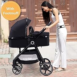 Lortsybab 2-in-1 Baby Stroller with Bassinet Mode