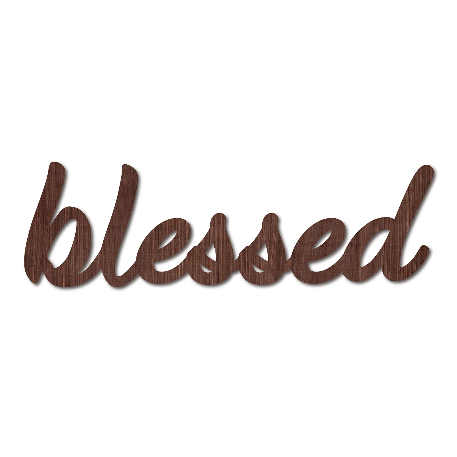 CREATCABIN Wood Sign Wall Art Blessed Letter Sign Laser Cut Words Decorative Wall Sculpture Hanging Decor Unfinished For Housewarming Door Wall Room Decoration Brown 11.9 x 3.6inch — image 1