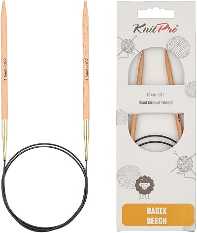 KnitPro Basix Beech Fixed Circular Needles 32 inch 4.50mm 80 cm