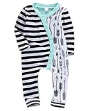 Ma&Baby Boys Girls Pajamas Half Striped Half Arrows Romper Bodysuit Outfit (0-6 Months)