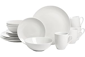 10 Strawberry Street Simply Coupe 16 Piece Dinnerware Set, White - SM-1600-CP-SW