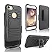 Stronden Holster Case for iPhone SE (2022, 2020), 7/8 Belt Clip Case, Holster Combo Shell Slim Case with Belt Swivel Clip and Built in Kickstand for iPhone SE (2020), 7 & 8 (Black)