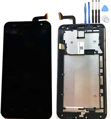 NUMKUN GenericNUMKUN Generic Black Full LCD DIsplay + Touch Screen Digitizer Assembly with frame For Asus ZenFone 2 Laser ZE551KL Z00TD 5.5"Black with repair tools