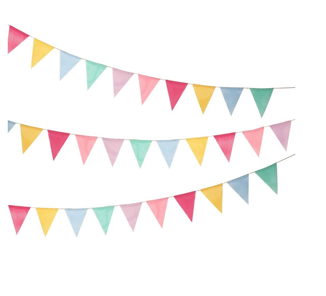 Mehrfarbig Stoff Dreieck Flagge Bunting für Hochzeit Party Weihnachten