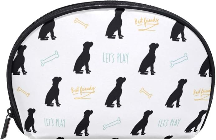 Amazon 半月型 ボクサー 犬 化粧ポーチ コスメポーチ コスメバッグ メイクポーチ 大容量 旅行 小物入れ Ningdeng 化粧ポーチ 通販