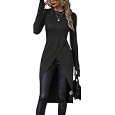 SKAYS High Low Tops for Women, Asymmetrical Tops for Women Long Sleeve, Asymmetrical Hem T Shirts for Women