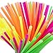 Drinking Straws By Green Direct - 10.75 inches Plastic Smoothie Straws individually wrapped - Extra Long & Thick for use with any Jumbo Cup or Water Bottle - BPA Free - Mixed Neon Colors Pack of 300