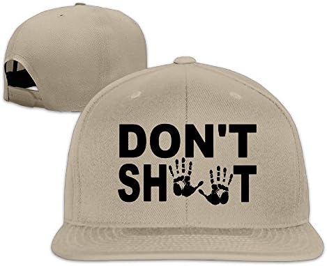 Hands Up Don't Shoot Flat Bill Snapback Adjustable Hip Hop Hat Natural