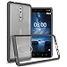 Nokia 8 Case, CoverON ClearGuard Series Hard Slim Fit Phone Cover with Clear Back and Flexible TPU Bumpers for Nokia 8 - Black / Clear
