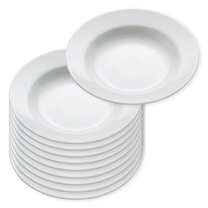 10er SET Teller Suppe mF 23 cm / Maxwell & Williams / White Basics / Round / Suppenteller / Pastateller
