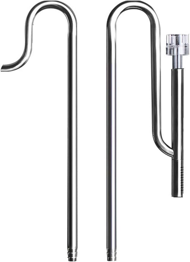 Stainless Steel Inlet and Outlet Pipe 12mm Water Pipe Degreasing Membrane Filter Barrel Filter Fish Tank Aquarium Glass Inlet 300mm Outlet 110mm Aquarium Fish Tank Glass