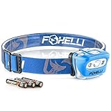 Foxelli Headlamp Flashlight - 165 Lumen, 3 x AAA Batteries Operated (Included), Bright White Cree Led & Red Light, Perfect for Runners, Lightweight, Waterproof, Adjustable Headband