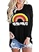 PRETTYGARDEN Women's Summer Sleeveless Scoop Neck Rainbow Printed Graphic Tee Loose fit Tank Tops Blouse Tunic (0978 Black, Large)