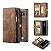 Galaxy Note 8 Case,AKHVRS Handmade Premium PU Leather Wallet Case,Zipper Wallet Case [Magnetic Closure]Detachable Magnetic Case & Card Slots for Samsung Galaxy Note 8 - Brown