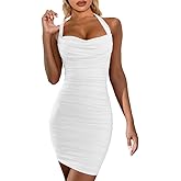 DAAWENXI Women's Sexy Halter Backless Night Out Empire Summer Mini Clubwear Dress