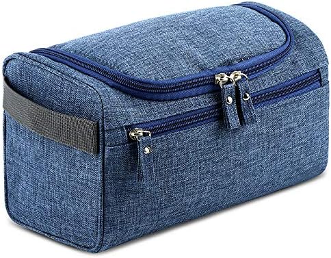 Jaksea Travel Accessory Toiletry Bag, Dopp Kit for Men/Women Hanging Waterproof Bathroom Shaving Bag Toiletries Cosmetic Organizer (Blue)